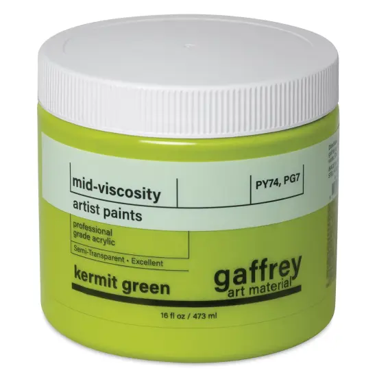 Gaffrey Art Material Standard Body Acrylic Paint - Kermit Green, 473 ml jar {1}