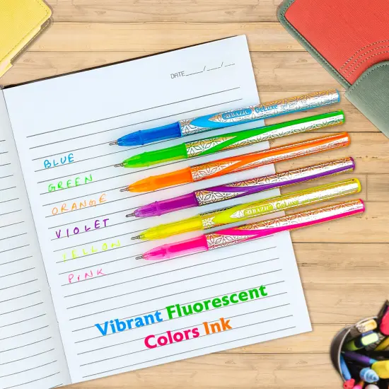 BAZIC GeLuxe 6 Fluorescent Color Gel Roller Pen {4}