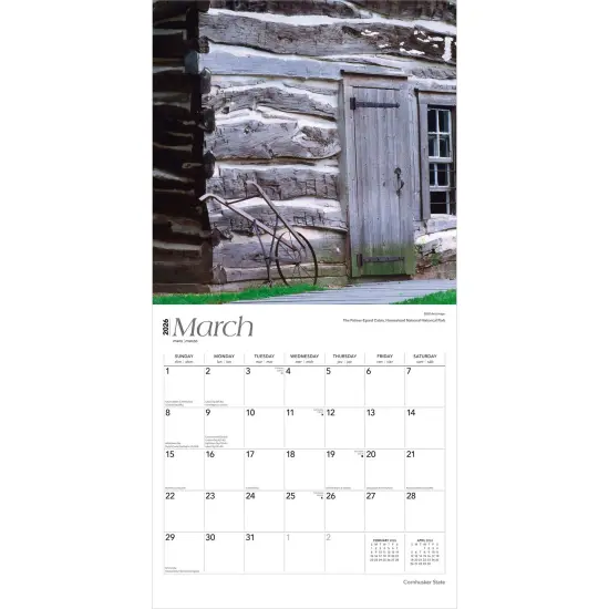 Cornhusker State | Nebraska Places | 2026 12 x 24 Inch (Hanging) Monthly Square Wall Calendar | Plastic-Free {3}