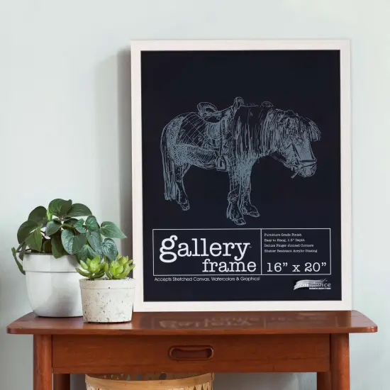 Ambiance Gallery Wood 1.5" Deep Picture Frames - 24x30" 4-Pack, White Wash Wood Frames, Shatter-Resistant Acrylic Glazing & MDF Backing, Horizontal or Vertical Wall Display {4}