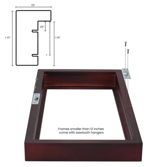 Ambiance Gallery Wood 1.5" Deep Picture Frames - 12x16" 4-Pack, Cherry Wood Frames, Shatter-Resistant Acrylic Glazing & MDF Backing, Horizontal or Vertical Wall Display {7}