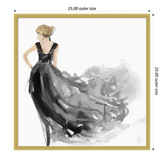 Woman in Black Dress Iby Aimee Wilson Wood Framed Wall Art Print {4}