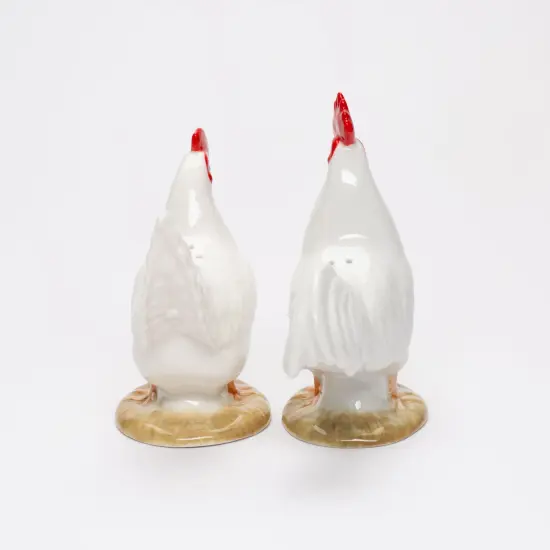 Ceramic White Rooster and Hen Salt and Pepper Shakers, Gift for Her, Mom, Farmhouse Kitchen D&eacute;cor, Fall D&eacute;cor, Thanksgiving D&eacute;cor {4}