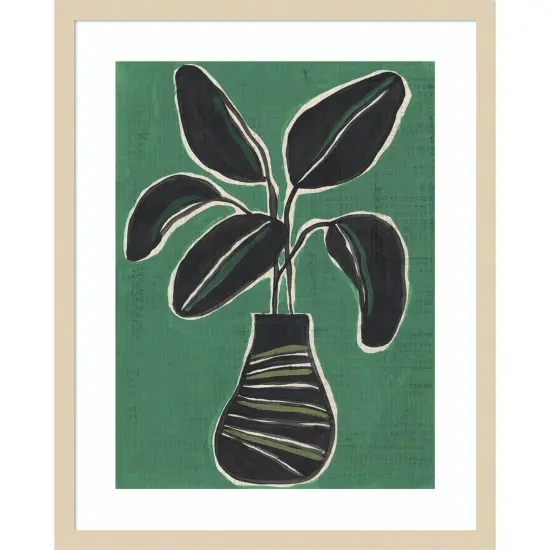 Jade Potted Palm I by June Erica Vess Wood Framed Wall Art Print {1}