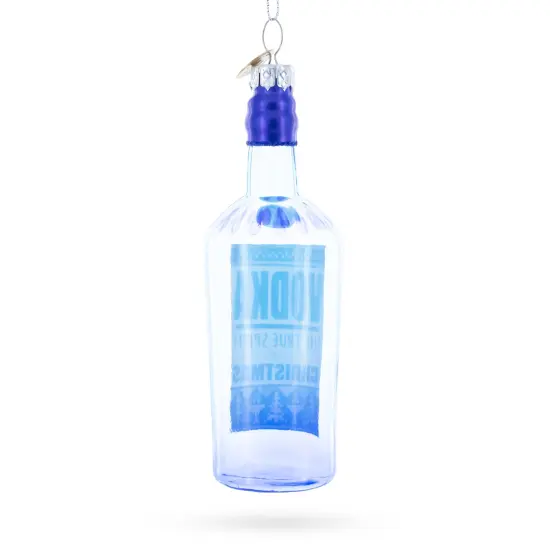 Vodka Bottle Glass Christmas Ornament {4}