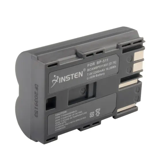 Insten BP-511 BP-511A Li-Ion Battery for Canon EOS 50D 40D 30D 20D 20Da 10D 5D 300D PowerShot G1 G2 G3 G5 G6 Pro1 Black {2}