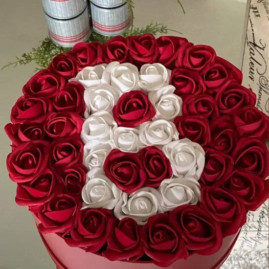 25pcs Real Looking Burgundy Foam Fake Rose Bouquets {2}