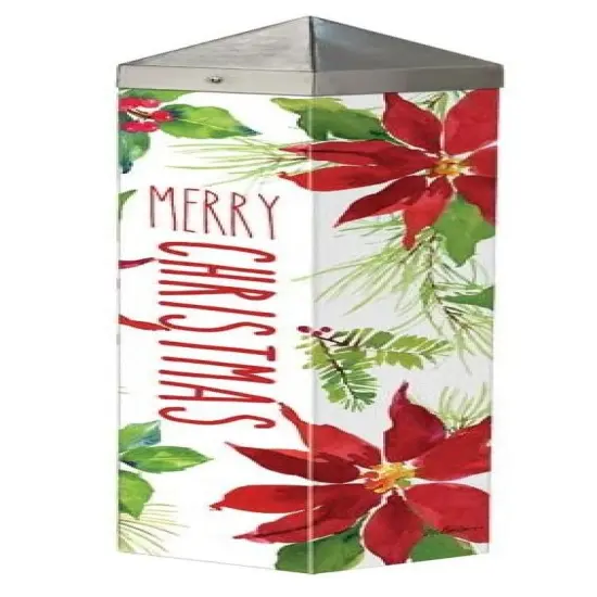 Poinsettias and Holly 20 Inch Art Pole {1}