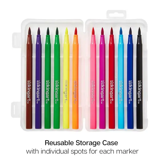 KINGART&reg; Watercolor Brush Markers 12 Colors {6}