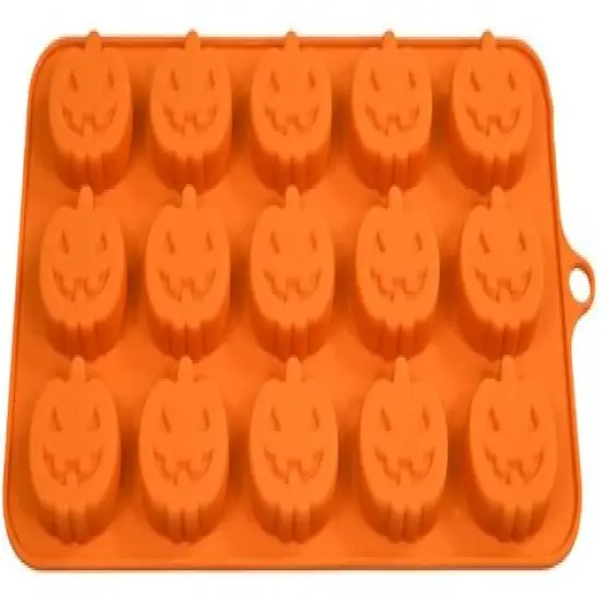 Halloween Pumpkin Silicone Chocolate Mold 15 Cavity Jack-o-Lantern {1}