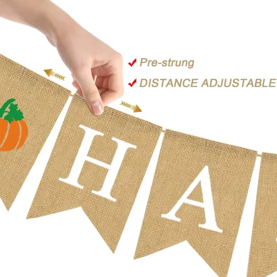 Jute Burlap Happy Birthday Banner (Multicolor) {2}