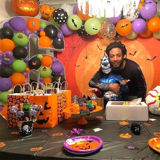 60 Pieces 12 Inch Halloween Latex Balloons (Black Orange Purple Green) {5}