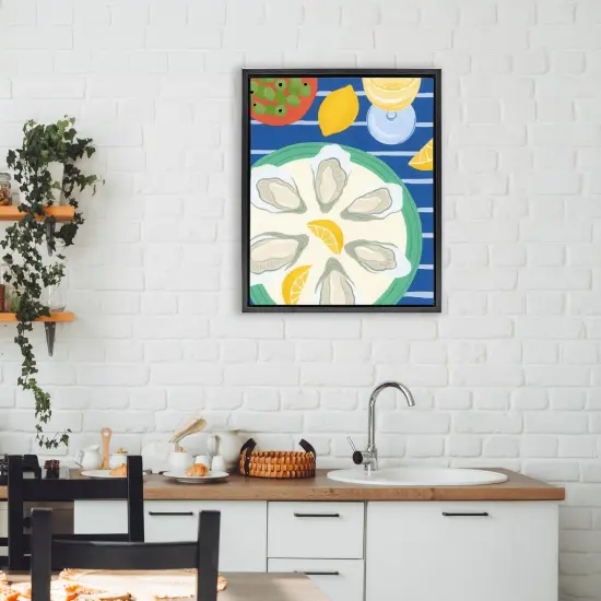 Stupell Industries Oyster Plate on Stripes Floating Frame, design by Courtney Haley {8}