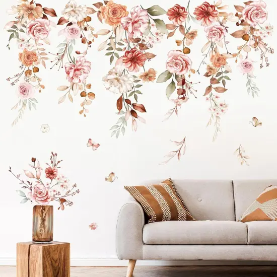 Hanging Flower Vine Wall Decals Stickers {3}