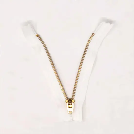 White Brass Jean Zipper 4.5MM Closed Bottom 4 to 9 Inch {5}