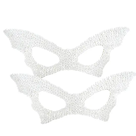 Bat Mask Sequin White {2}