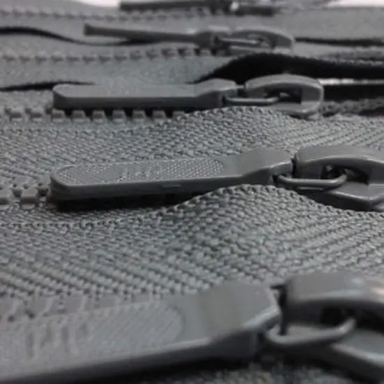 Zipper Grey 5" Molded Plastic 4MM Closed Bottom {5}