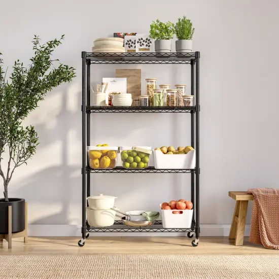 Seville Classics 4-Tier NSF Steel Wire Shelving Unit, 36" W x 14" D x 56.25"H {2}