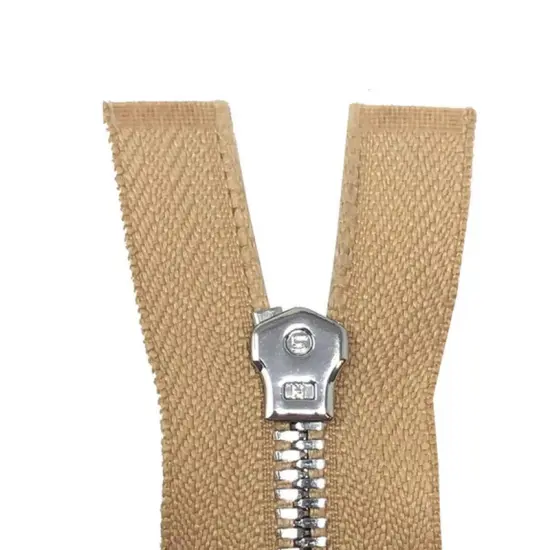 5MM One Way Closed Bottom Zipper Beige Tape Nickel Teeth 7&ndash;20 Inche {4}