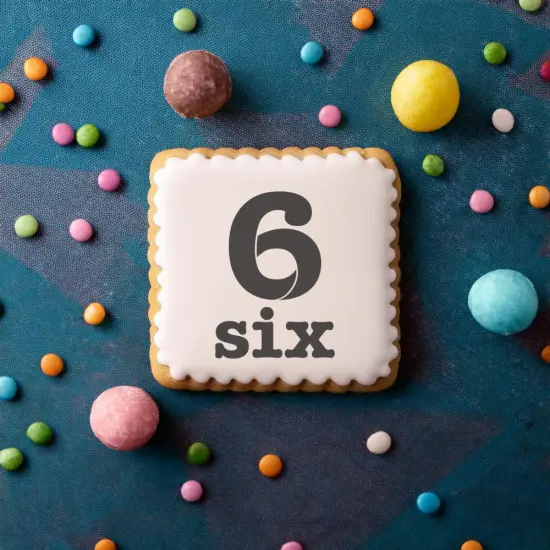 Number Six Cookie & Craft Stencil | CM146 by Designer Stencils | Cookie Decorating Tools | Baking Stencils for Royal Icing, Airbrush, Dusting Powder | Craft Stencils for Canvas, Paper, Wood | Reusable Food Grade Stencil {2}