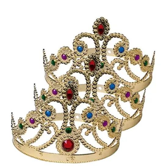 Queen Gold Crown with Plastic Jewels {4}