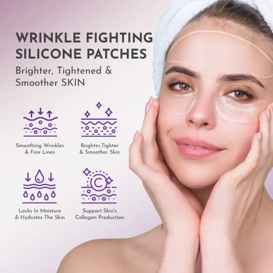 Truly Clear: Wrinkle Fighting Silicone Patches - 3pc Face Set, 20x Reusable, Forehead-Eye-Mouth Smoothing, Overnight Expression & Fine Line Reduction {4}