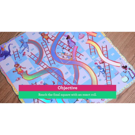 eeBoo: Slips & Ladders - Dragon Edition &ndash; A Classic Board Game Of Ups & Downs, Whimsical Fantasy Theme, Holographic Foil Accents, Kids 5+, 2-4 Players {7}