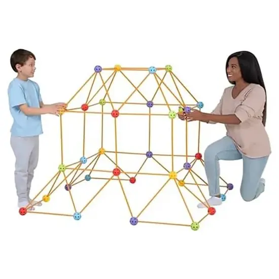 Everest: Crazy Forts - Mega Kit - 108pc Rod & Ball Fort Building Set, Bonus Light Ball, Indoor-Outdoor, Create Play Tent Structures, Kids Toy, Ages 5+ {4}