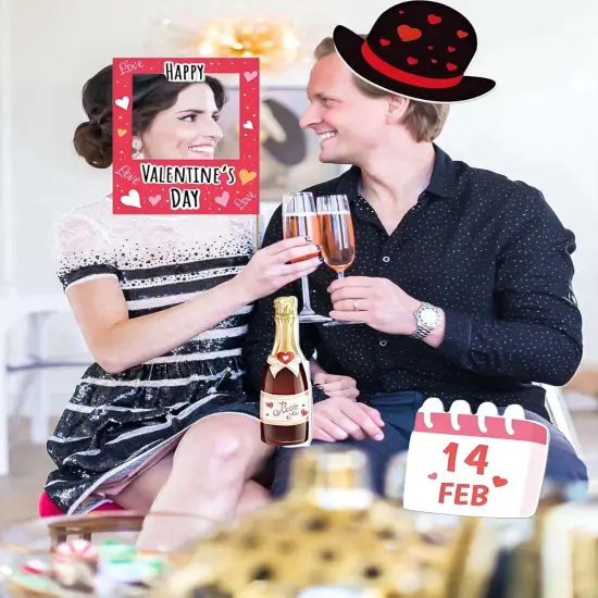 Happy Valentine's Day Photo Booth Props 27 Pcs Valentines Day Selfie Photobooth Props Decorations,Valentine Photo Props Funny Backdrop Decorations {5}