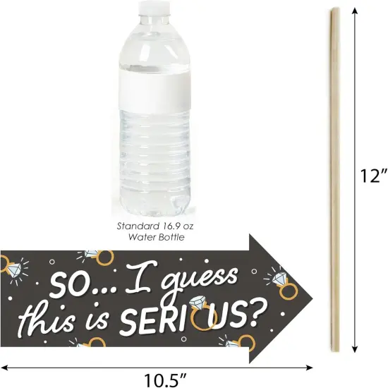 Big Dot of Happiness Funny Just Engaged - Black and White - Engagement Party Photo Booth Props Kit - 10 Piece {2}