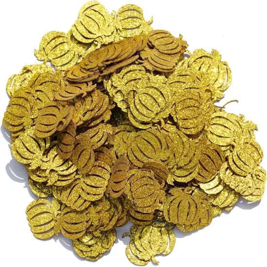 Little Pumpkin Confetti, Thanksgiving Party Decorations for Table, Pumpkin Baby Shower Thanksgiving Autumn Fall Wedding Party Supplies, Gold Glitter 200PCS {4}