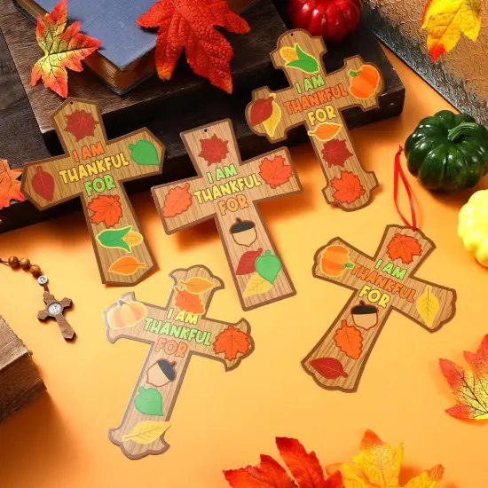 24 Pcs Religious Fall Cross Craft DIY Thanksgiving {2}
