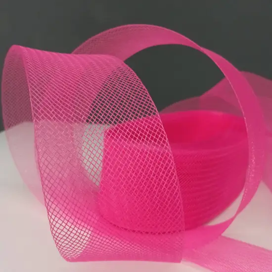 1 Yard Horsehair Braid Trim 100% Nylon Stiff Crinoline Webbing for Dresses, Hats & Costumes 2" Wide Neon Coral {1}