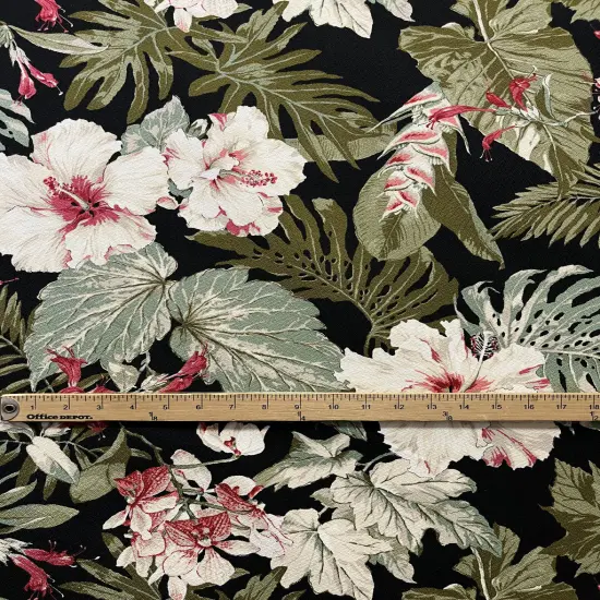 1 Yard Vintage Tropical Garden Upholstery Cotton Fabric, 56-58" Wide {3}