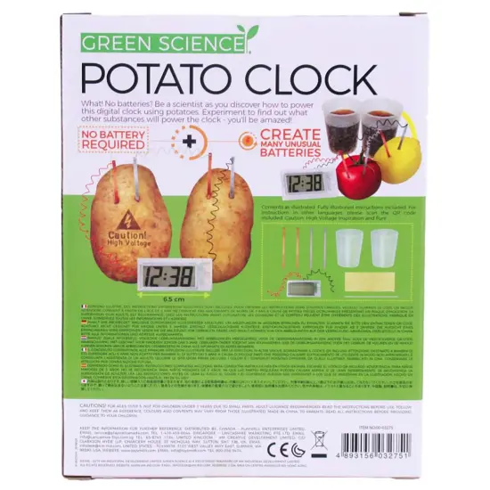 4M: Green Science: Potato Clock - DIY & Experience Battery-Free Renewable Energy, Power A Digital Clock, STEM Learning Craft Activity Kit, Kids Age 5+ {4}