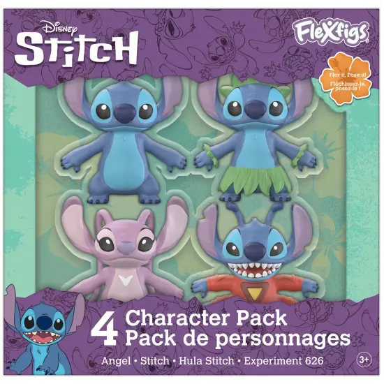 FleXfigs: Lilo & Stictch - 4 Character Pack - Disney Articulated Action Figures, Flex It - Pose It!, Collectible Toy Miniatures, Licensed, Kids Age 3+ {3}