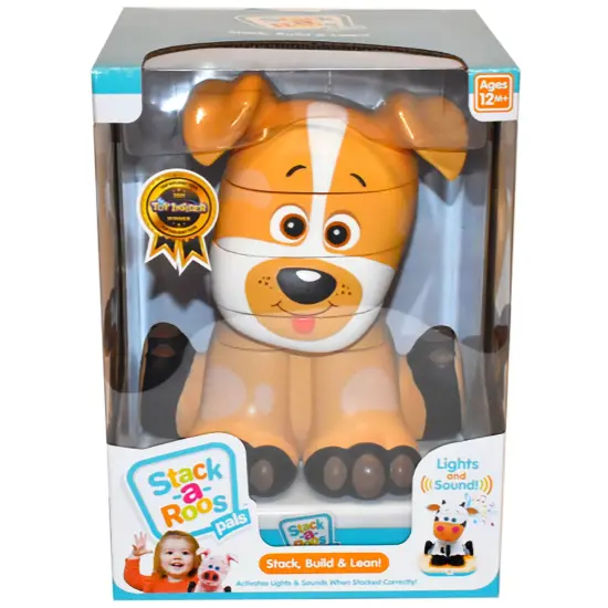 Stack-a-Roos Pals: Labrador Puppy - Lights & Sounds, 5pc Stacking Animal Tower, Build & Learn To Count, Nesting STEM Toy, Baby-Toddlers Ages 12 mo+ {5}