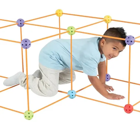 Everest Toys: Crazy Forts! Multi Color - 69pc Rod & Ball Fort Building Playset, STEM Toy, Indoor & Outdoor, Create Your Own Structures, Kids Ages 5+ {7}