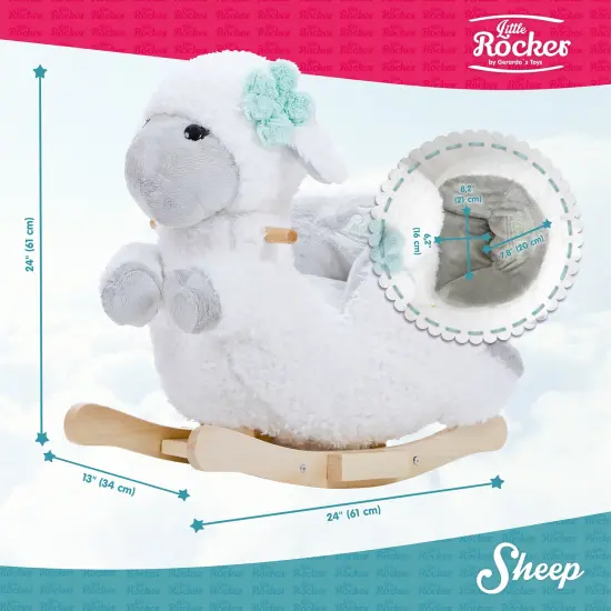 Gerardo's Toys: Little Rockers - Sheep - Wooden Plush Ride-On Rocking Animal Toy, Plays Music, Removable Soft Fabric Cover, Toddler & Kids Ages 24mo+ {5}