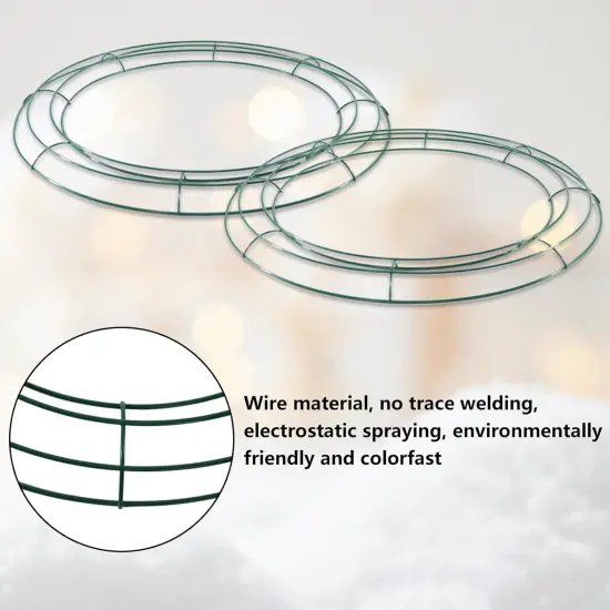 Wire Wreath Frame, 3 Pack 12" Ring Round Metal DIY Floral, Decorations Wire Wreath with Green Craft Wire, Home Decorations {3}