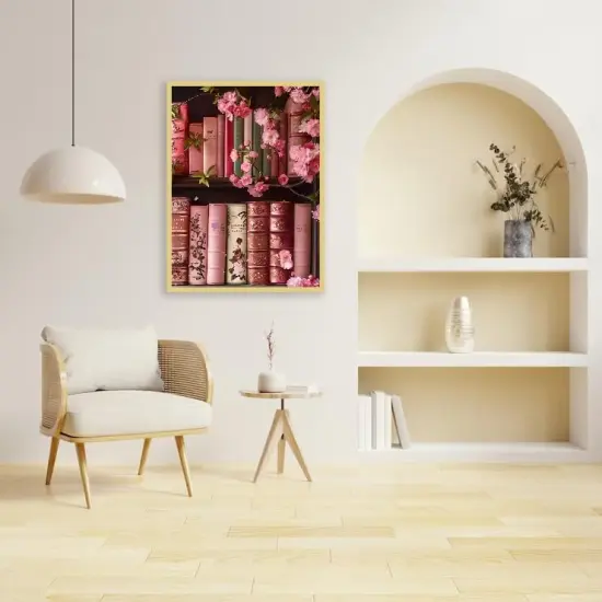 Bookshelf Flowers Diamond Art Painting Kits for Adults,Diamond Painting Kits for Beginners 5D Full Drill Diamond Dots,Gem Art Crafts for Adults Wall Decor 12x16inch {2}