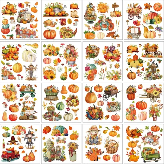 Fall Rub on Transfers for Crafts - 16 Sheets {1}