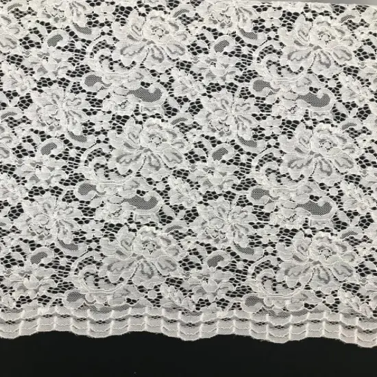 1 Yard White Vintage Corded Lace Fabric for Wedding Gowns Veils Diy Sewing Crafts 52/54&rdquo; Width {3}