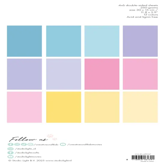 Creative Craftlab Essentials Unicolor Paper Pad 5.9"X11.8"-Sweet As Candy {3}