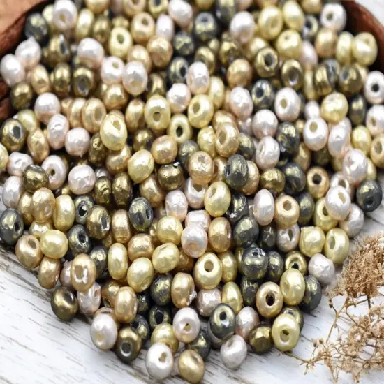 7.6g Miyuki Mixed Cream Pearl Baroque Seed Beads - Size 6/0 {4}