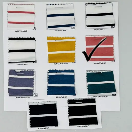 1 Yard DTY Double Brushed Knit Stripe Fabric Lightweight Stretch Fabric for Summer Clothing 58"60" Ivory/Mauve {7}