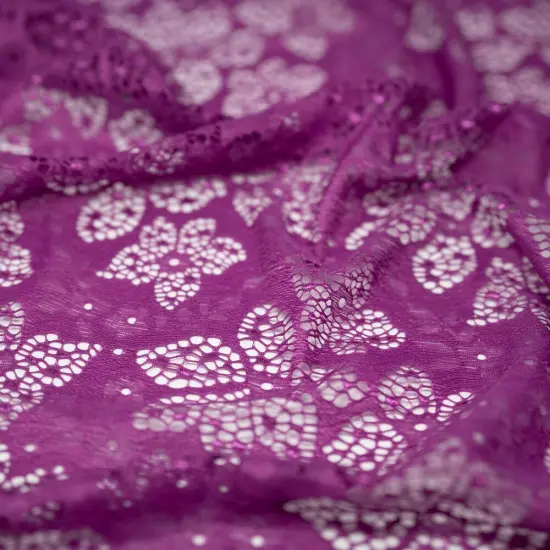 1 Yard Meghan Stretch Lace Fabric 36" L x 58/60" W Mauve {3}