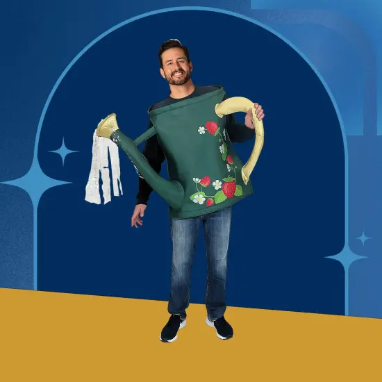 Whimsical Watering Can Adult Costume with 3D Handle and Floral Print for Halloween {4}