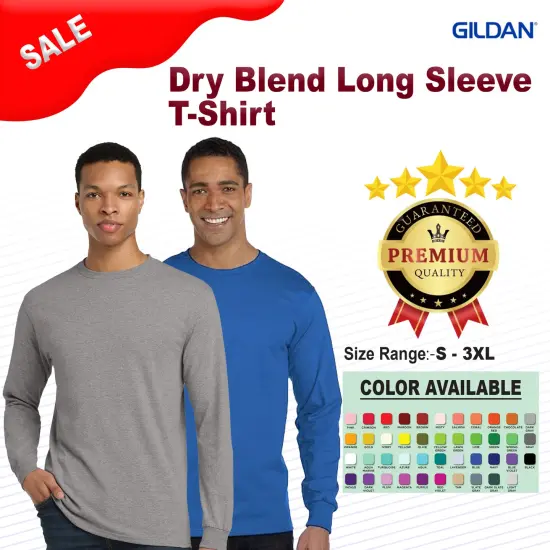 Gildan&reg; DryBlend Crewneck Long Sleeve T-shirt Graphite heather {2}