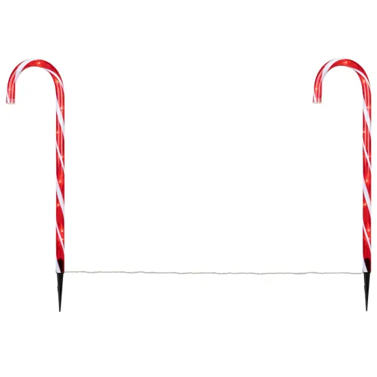 Northlight Lighted Candy Cane 8-Function Outdoor Christmas Pathway Markers - 24" - Set of 8 Red {6}